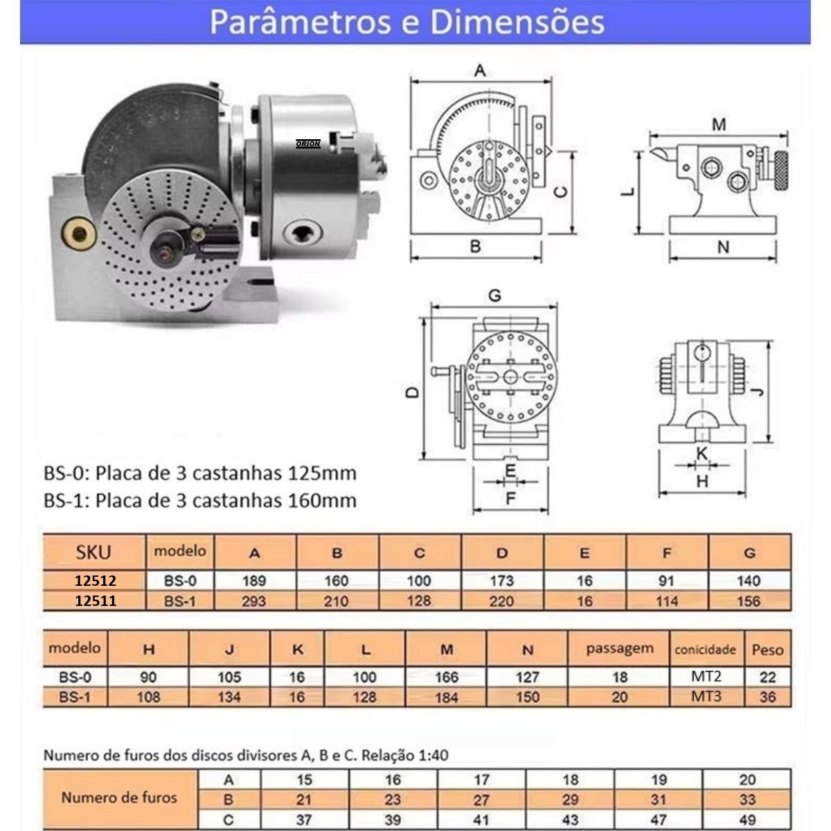 divisor semi universal bs1 com placa 160mm - Imagem 4