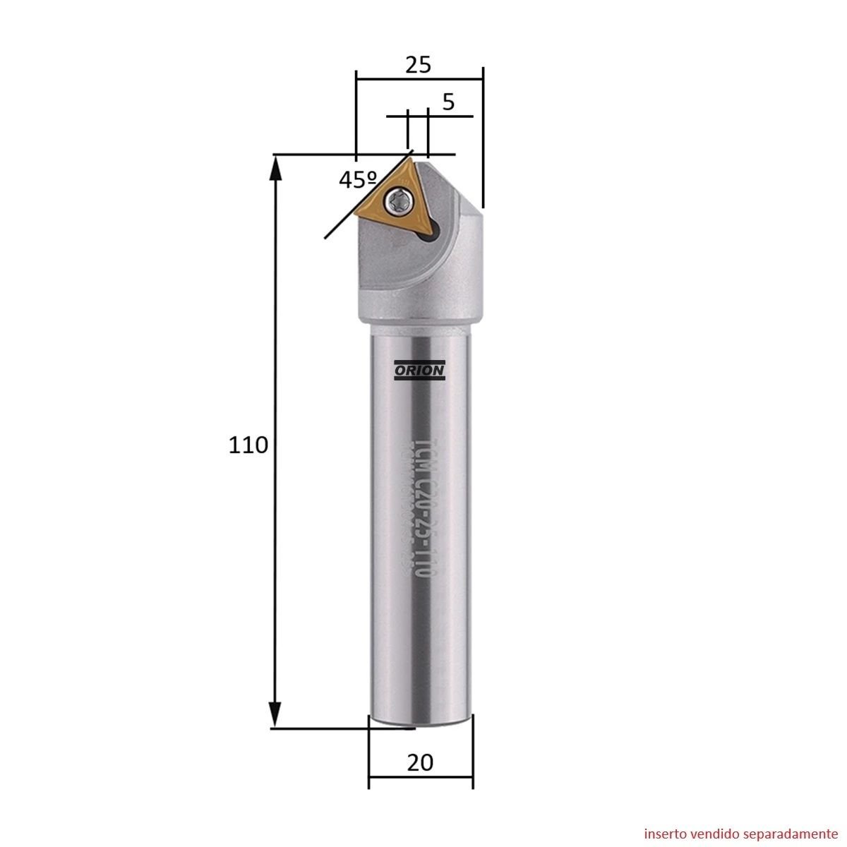 escareador intercambiavel 90 graus 25mm para tcmt 16t3 - Imagem 3
