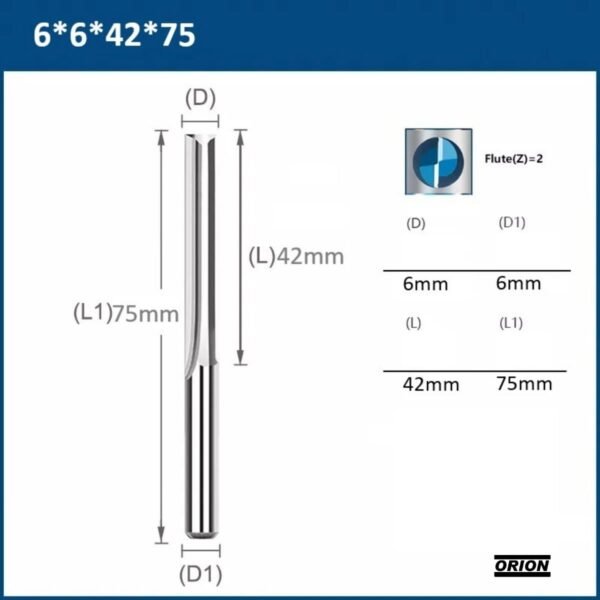 fresa corte reto 6x42 router cnc mdf acm - 2 cortes - Imagem 2
