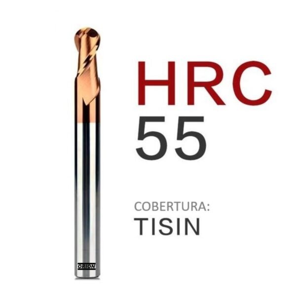 fresa esferica metal duro 2 cortes 05 mmx10x050xh6 TiSiN - Imagem 3