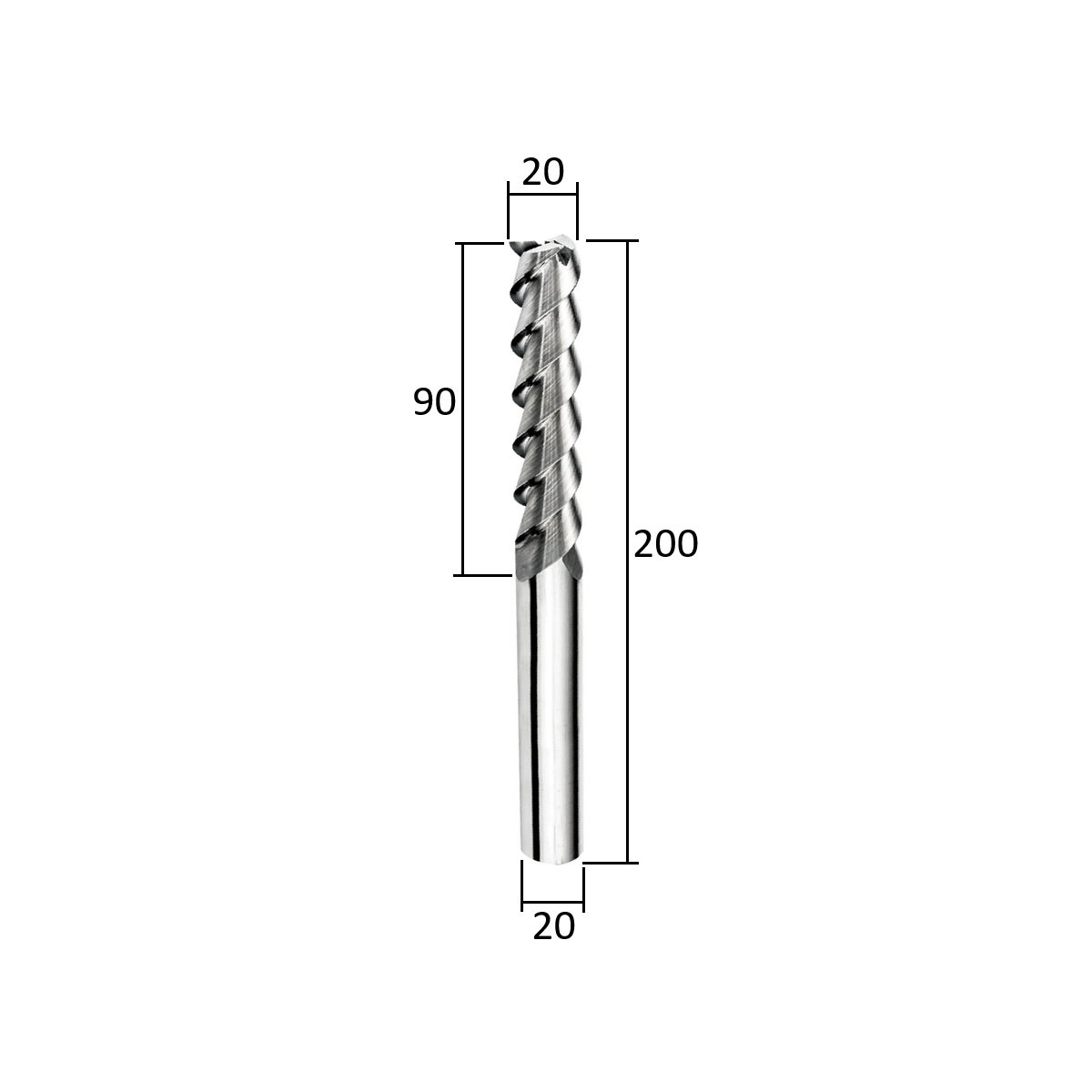 fresa topo para aluminio 3 cortes 20mmx90x200xh20 - Imagem 3