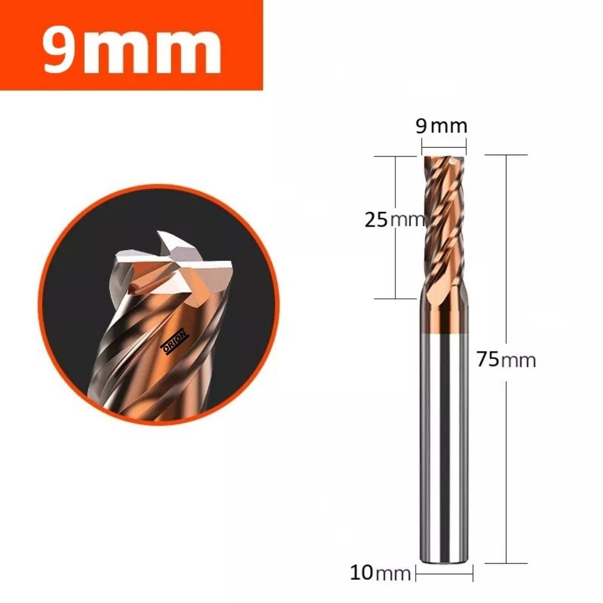 fresa topo metal duro 4 cortes 09mmx25x75xh10 55hrc - Imagem 2