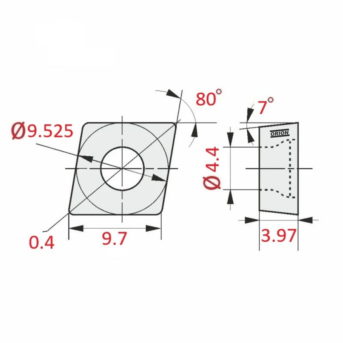 inserto ccmt 09t304 hm un4015 - Imagem 3