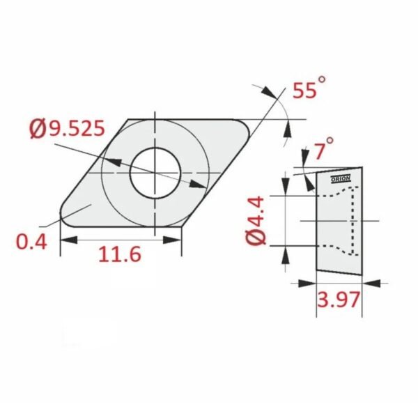 inserto dcmt 11t304 hm un4015 - Imagem 3