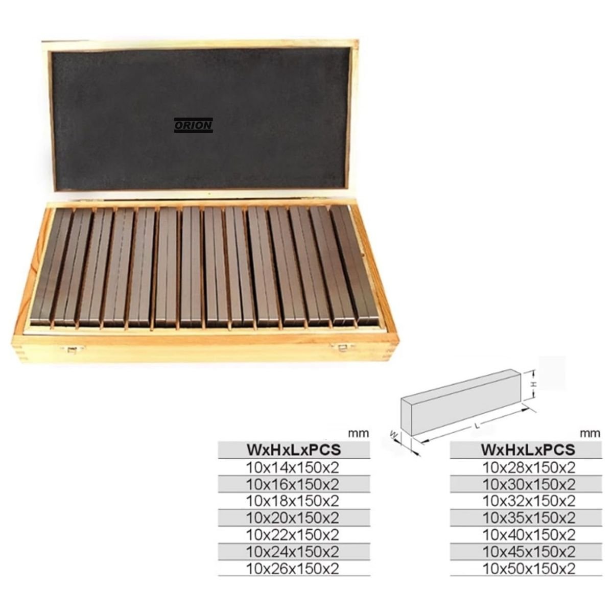 jogo calços paralelos 28pcs 10x150mm - Imagem 3