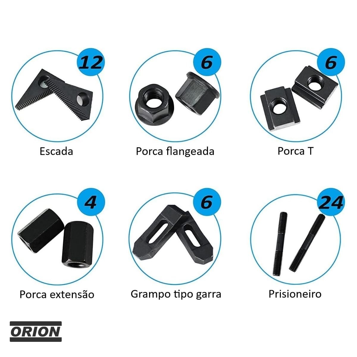 kit presilhas m12 canal 14mm 58pcs - Imagem 2