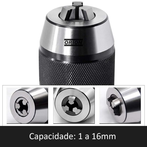 mandril aperto rapido 1 a 16 com cone bt40 integrado - Imagem 4