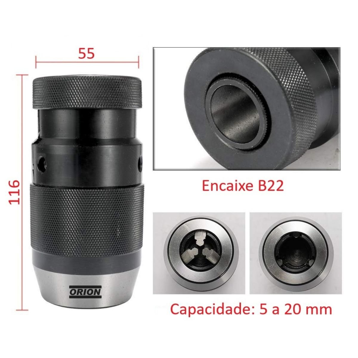 mandril aperto rapido 5 a 20mm b22 - Imagem 3