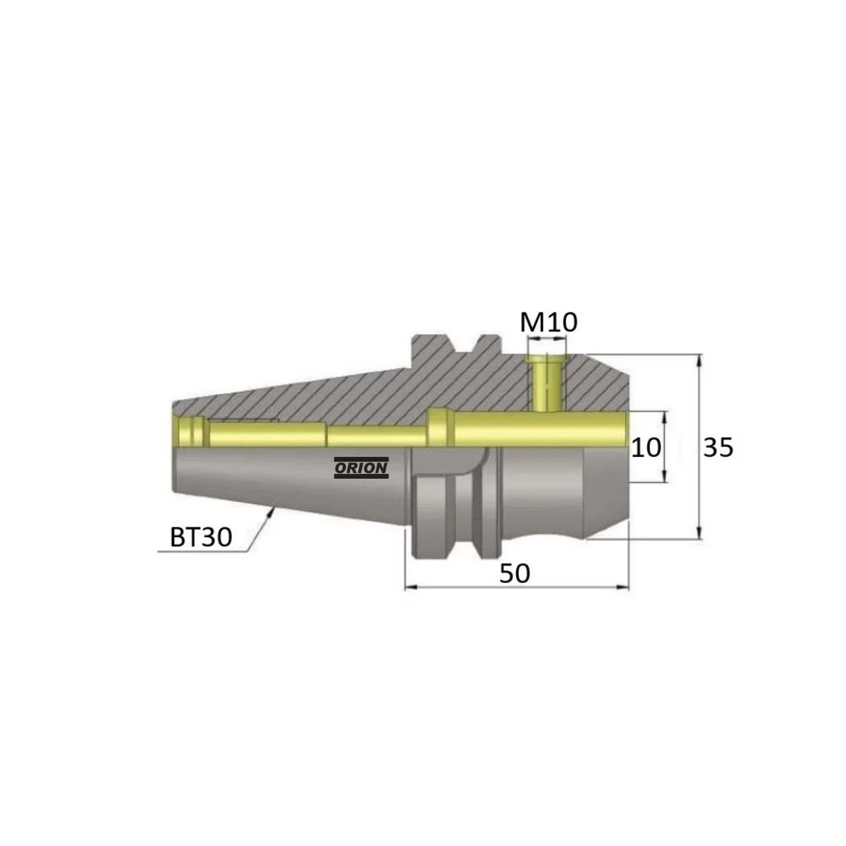 mandril porta barra bt30 10mm - Imagem 3