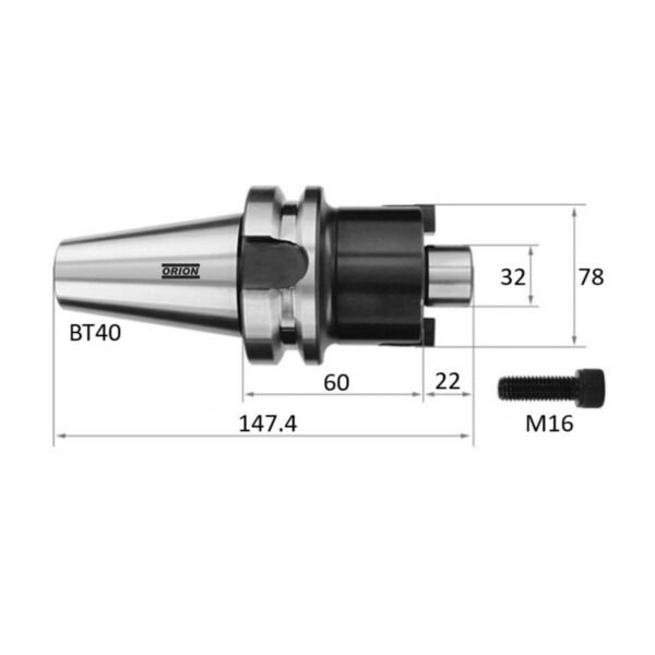 mandril porta fresa bt40 32 mm - Imagem 3