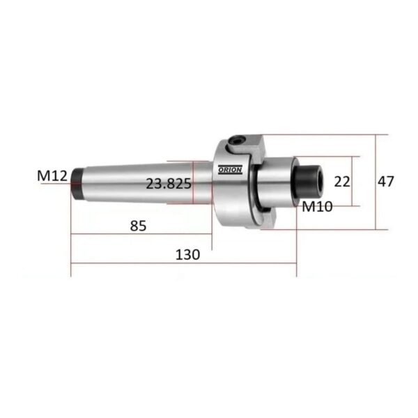 mandril porta fresa cone morse 3 piloto de 22 mm - Imagem 3