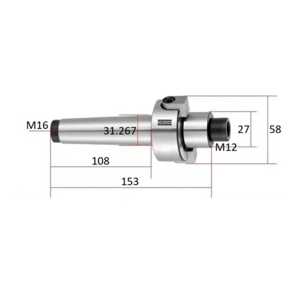 mandril porta fresa cone morse 4 piloto de 27 mm - Imagem 3