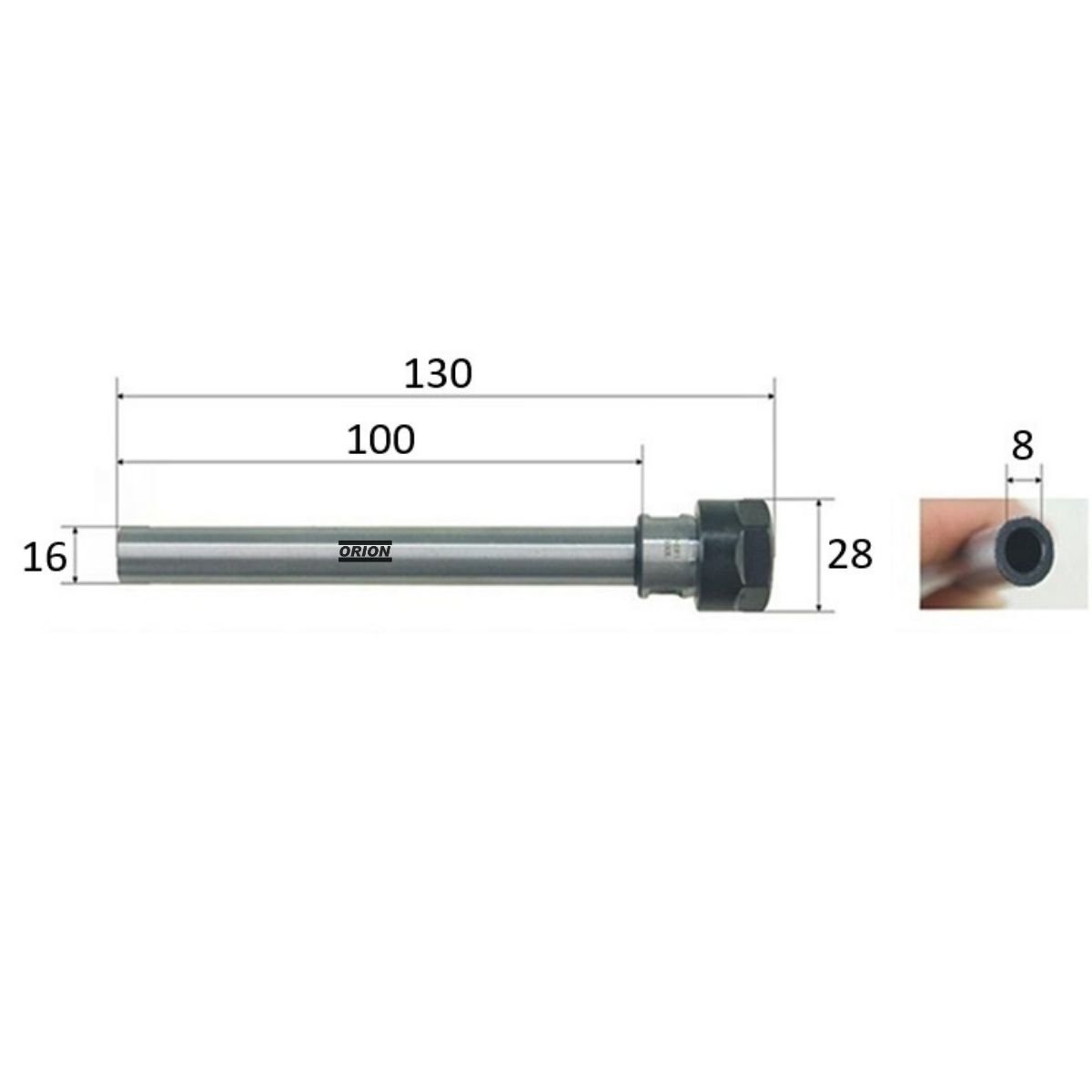 mandril porta pinças er16A haste paralela 16x100mm - Imagem 3