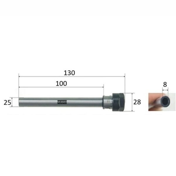 mandril porta pinças er16 haste paralela 25x100 mm - Imagem 3