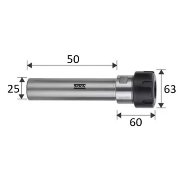 mandril porta pinças er40 haste paralela 25x50 mm - Imagem 3