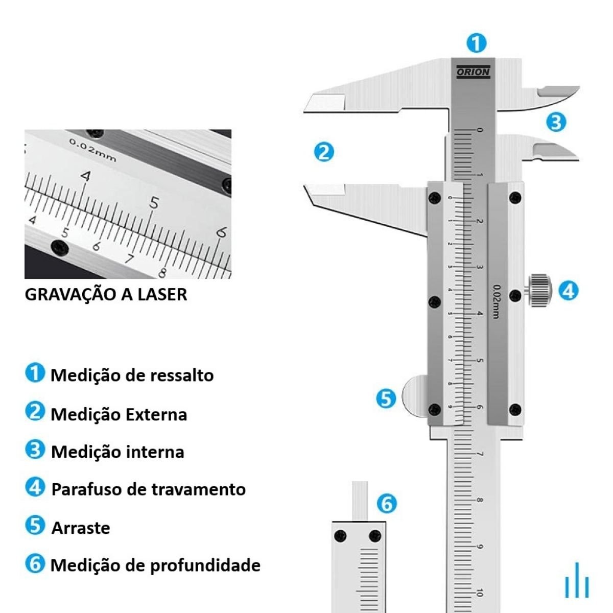 paquimetro 150mm 0.02mm PROMO - Imagem 2