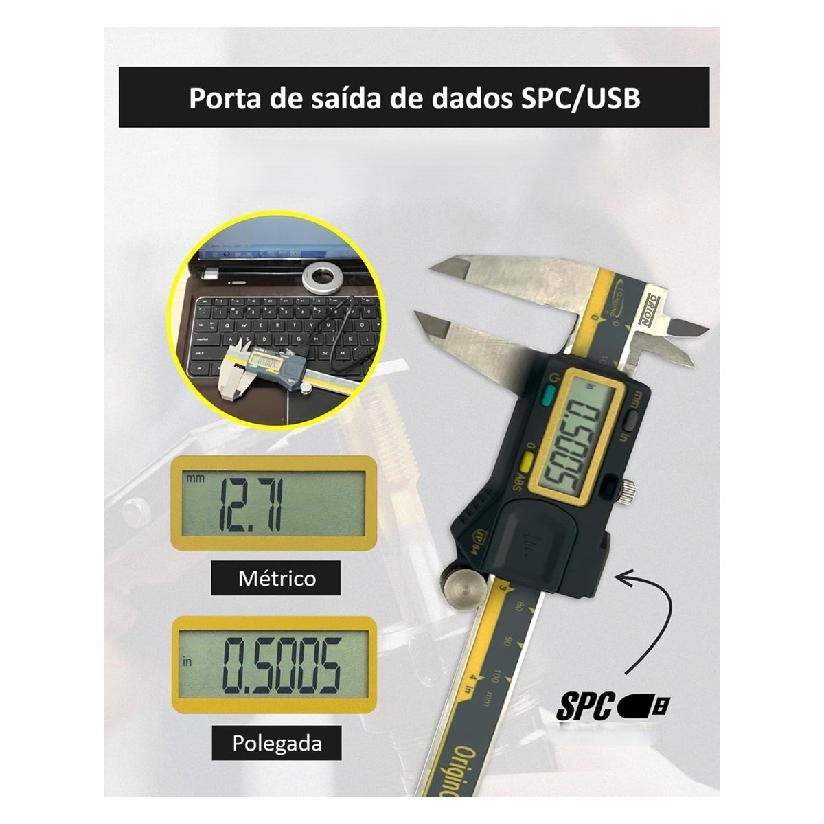 paquimetro digital 150mm 0.01/0.005mm IP54 absoluto - Imagem 4