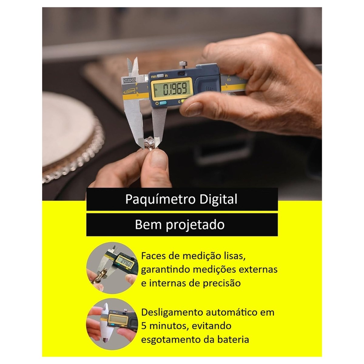 paquimetro digital 150mm 0.01/0.005mm IP54 absoluto - Imagem 6