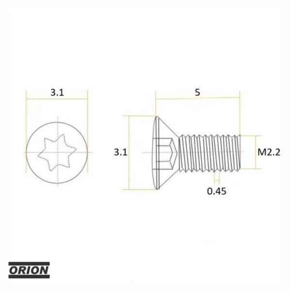 parafuso torx m2,2x5,0 t06 - Imagem 3