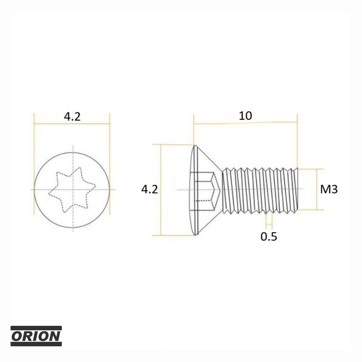 parafuso torx m3,0x10 t09 - Imagem 3