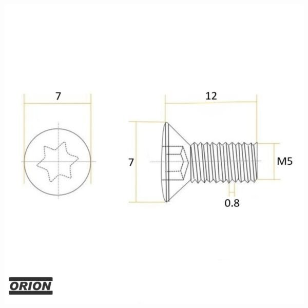 parafuso torx m5,0x12 t20 - Imagem 3