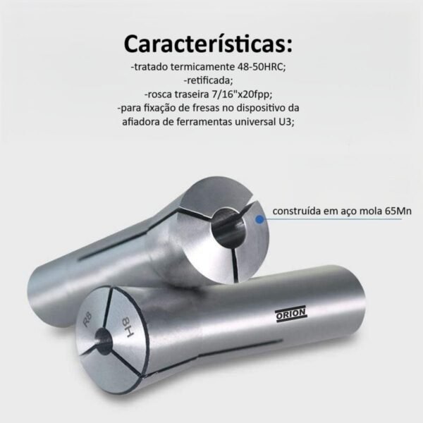 pinça para afiadora universal U3 R8 20 mm - Imagem 5