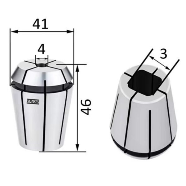 pinça porta macho ER40 04,0x03,0 - Imagem 3