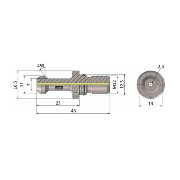 pino bt30 45° com refrigeraçao - Imagem 3