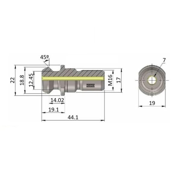 pino bt40 45° com refrigeraçao Mazak - Imagem 3