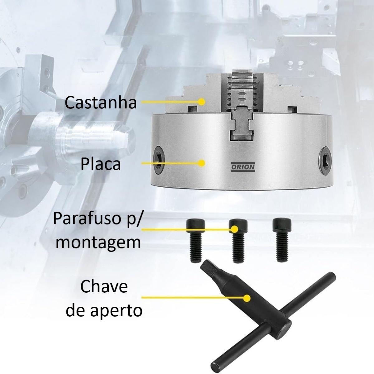placa de torno reversivel 3 castanhas 400mm - Imagem 10