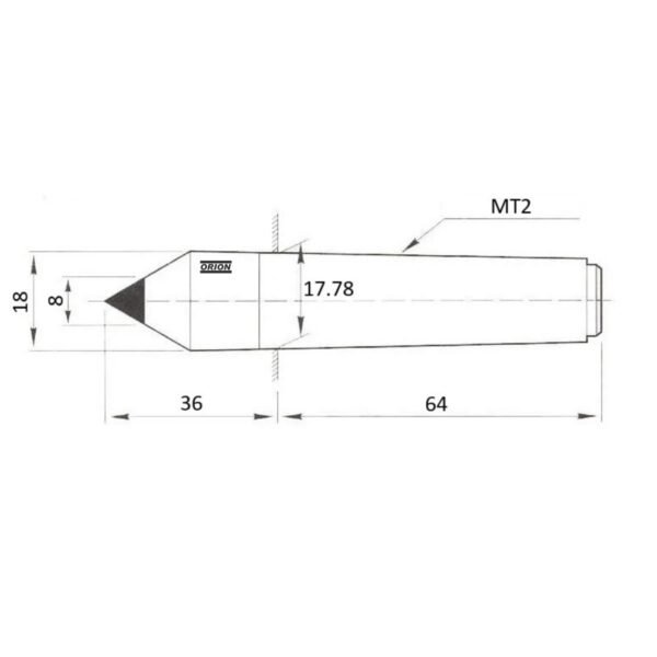 ponta fixa cone morse 2x8 com metal duro - Imagem 3