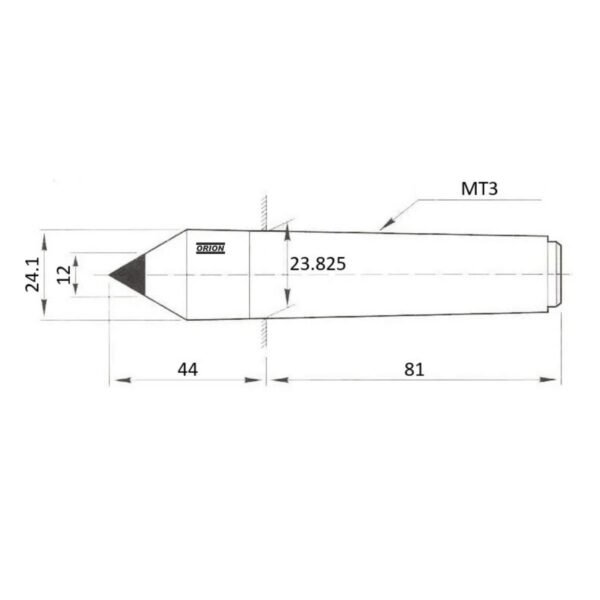 ponta fixa cone morse 3x12 com metal duro - Imagem 3