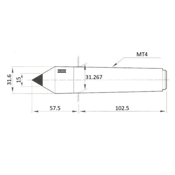 ponta fixa cone morse 4x15 com metal duro - Imagem 3