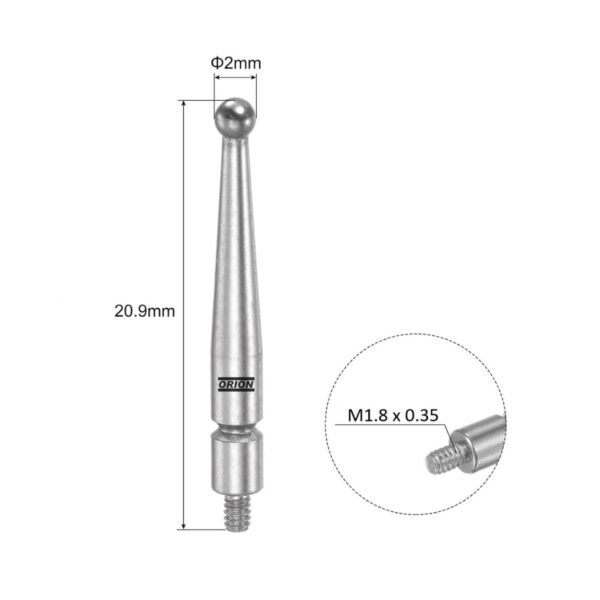 ponta para relogio apalpador m1.8 diametro 2mm x 20mm - Imagem 3