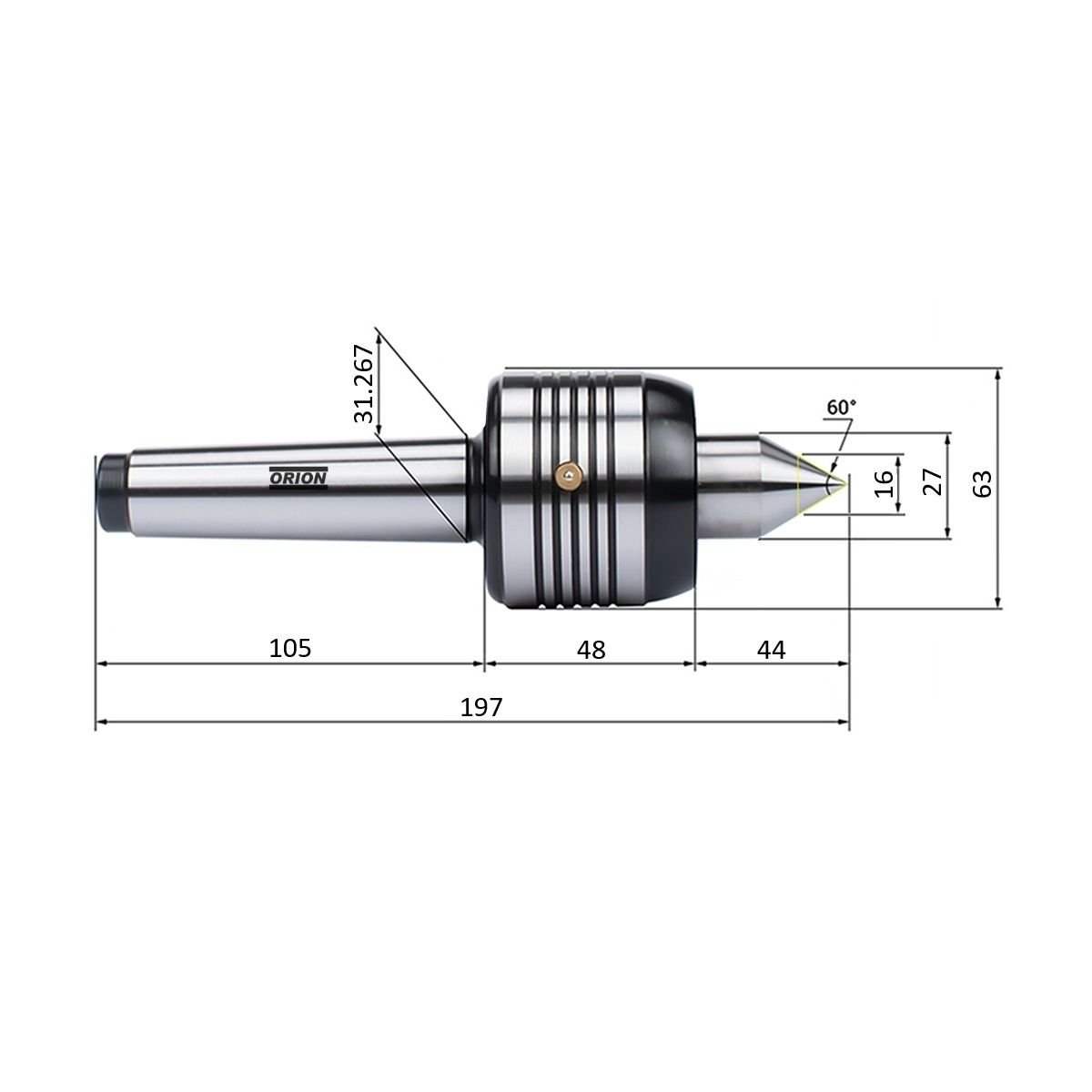 ponta rotativa cone morse 4 com metal duro - Imagem 3