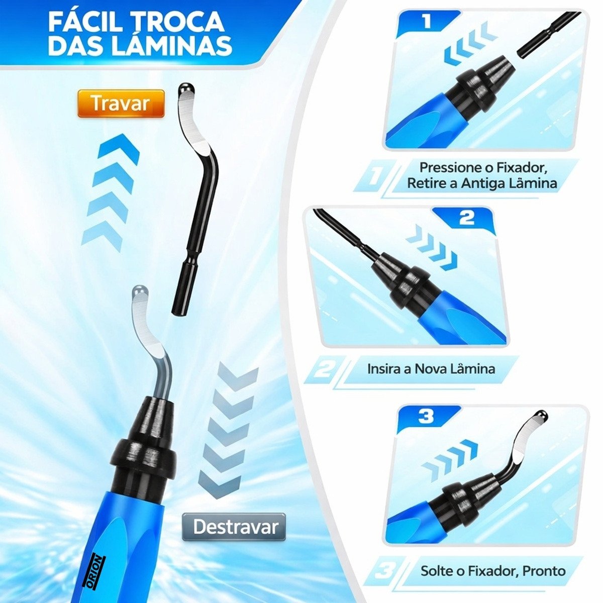 rebarbador manual com 10 laminas para aço aluminio plastico - Imagem 4