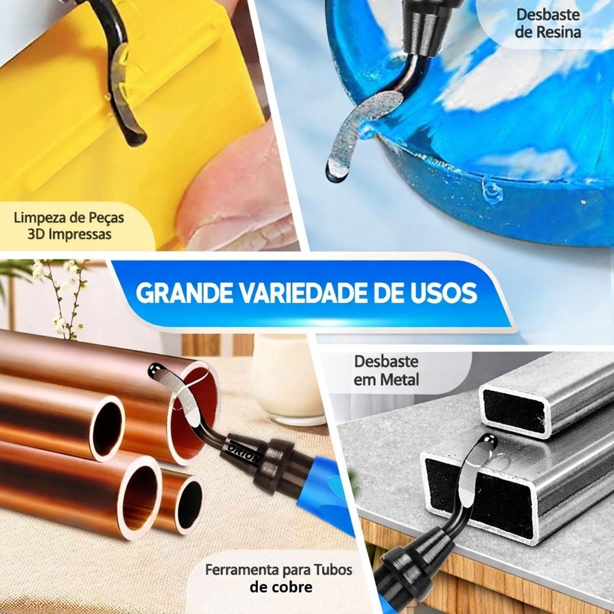 rebarbador manual com 10 laminas para aço aluminio plastico - Imagem 6