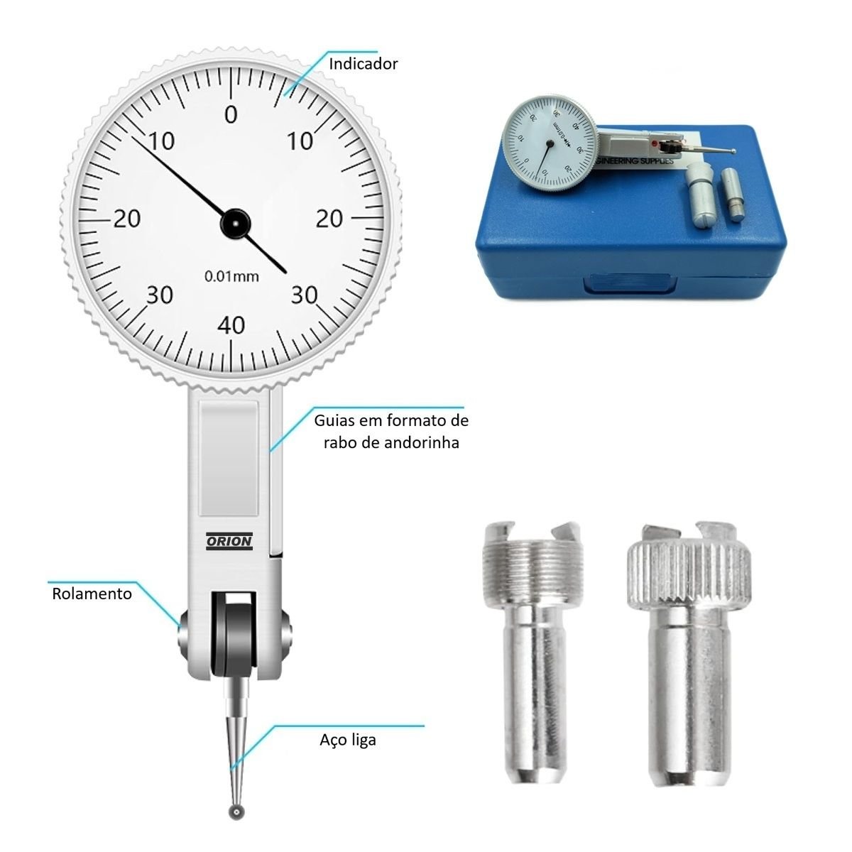 relogio apalpador 0.8mm 0.01mm PROMO - Imagem 5