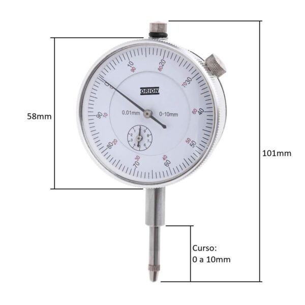 relogio comparador 0 a 10 mmxgraduaçao 0,01 mm - Imagem 3