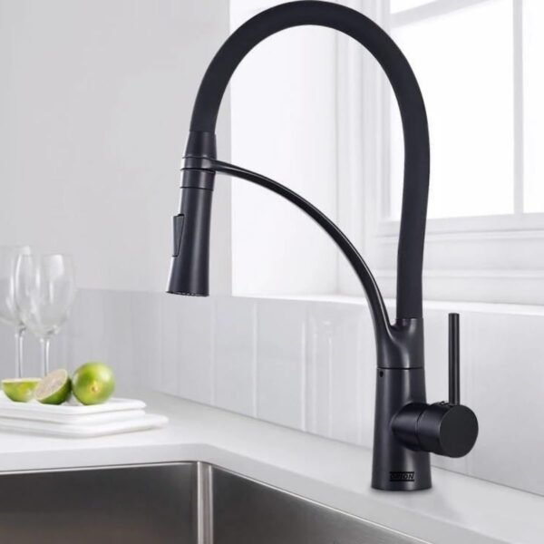 torneira cozinha gourmet monocomando flexivel preto 92110 - Imagem 6